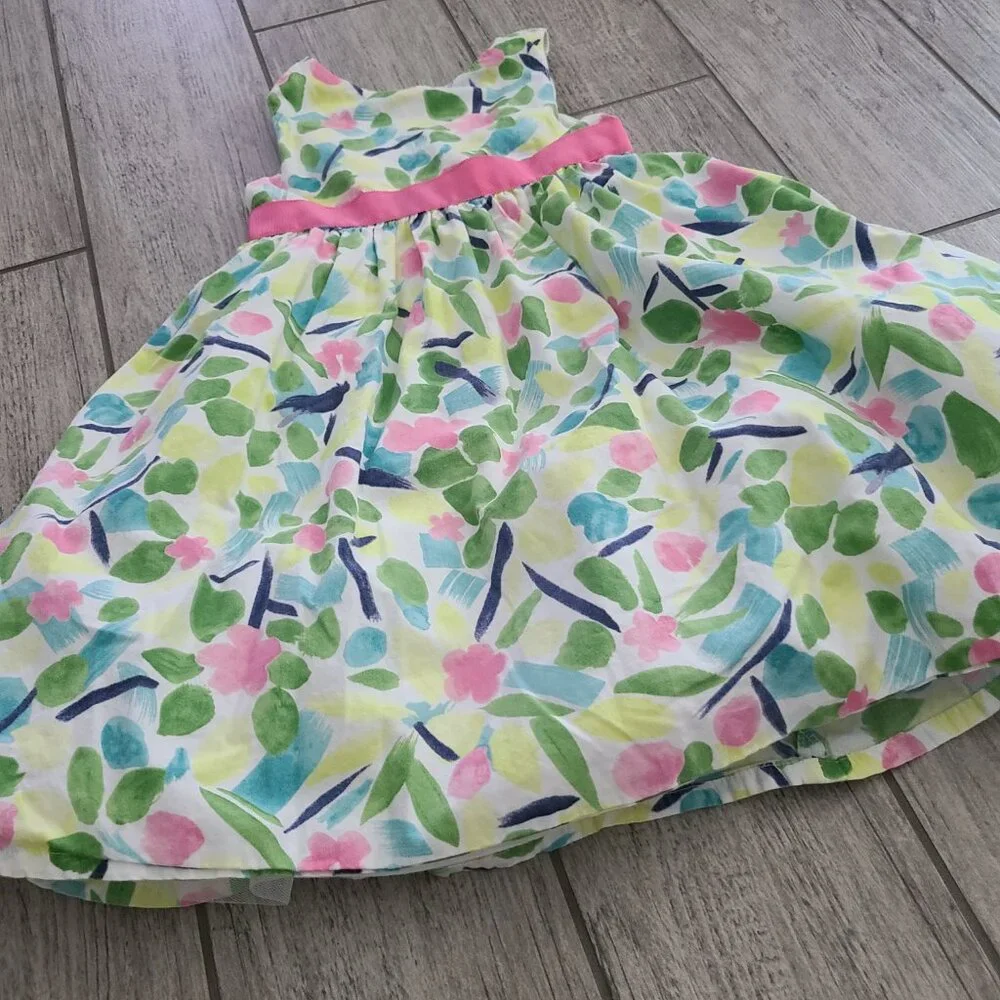 Gymboree Flower Garden Watercolor Party Dress Girls Size 4